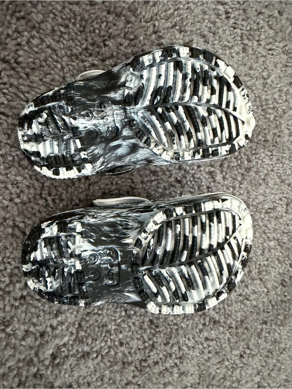 CROCS Toddler Classic Clog - Black & White Marble-Style